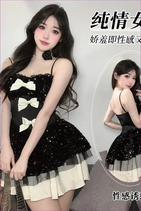 Spaghetti Strap Maid Dress with Flared Skirt - Dancing Queen for Casual, just In, Maid, Mini, Party