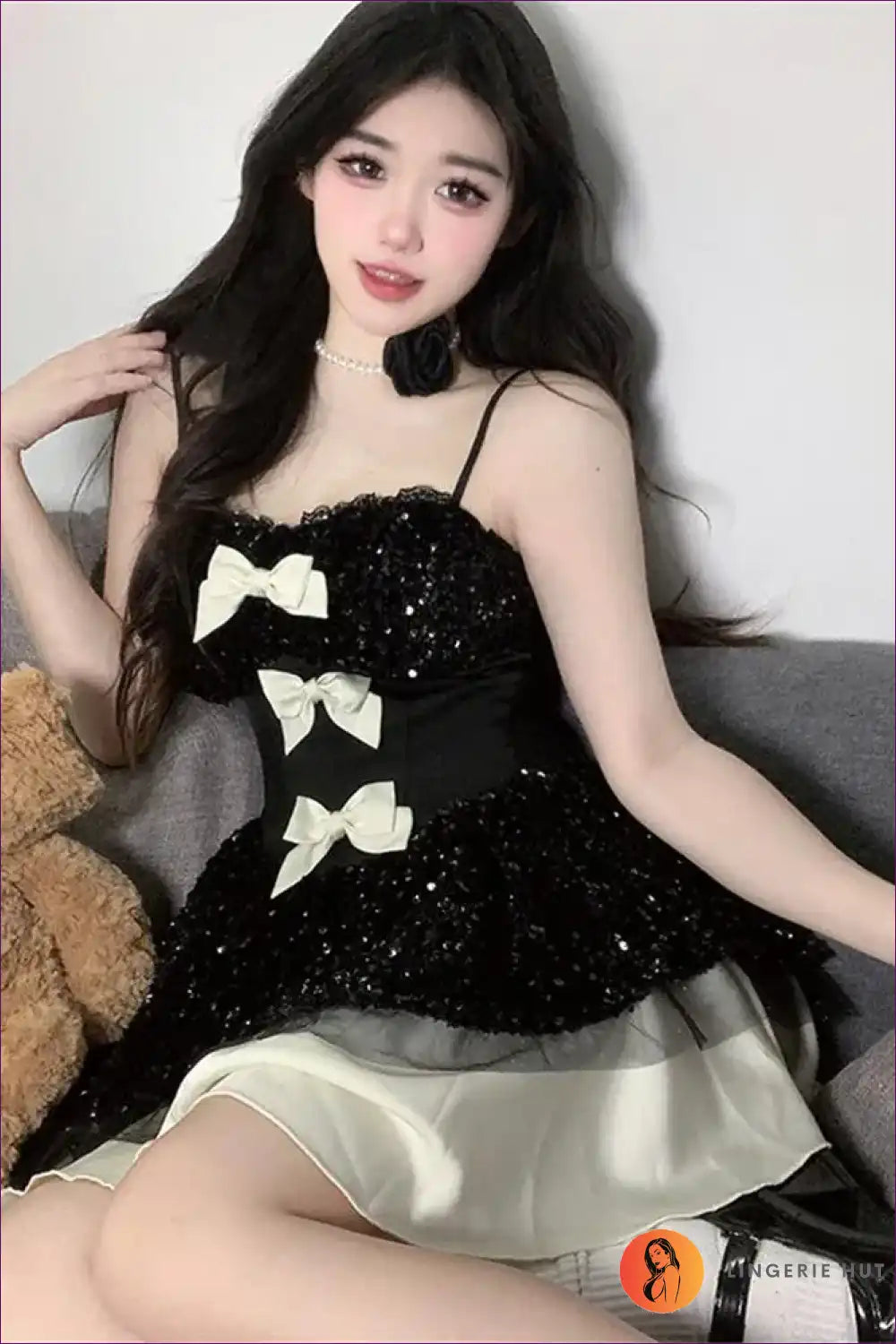 Spaghetti Strap Maid Dress with Flared Skirt - Dancing Queen for Casual, just In, Maid, Mini, Party