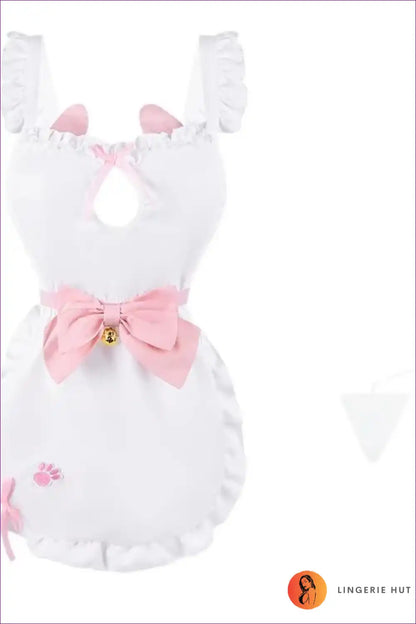 Spaghetti Strap Maid Lingerie Dress with Open Crotch Detail for Bodysuit, Costume, just In, Lingerie,