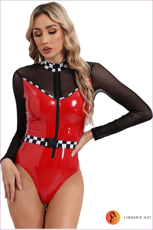 Speed Racer Costume Bodysuit - Fantasy Roleplay Ready - Lingerie Hut - Clubwear • Cutout • Halloween