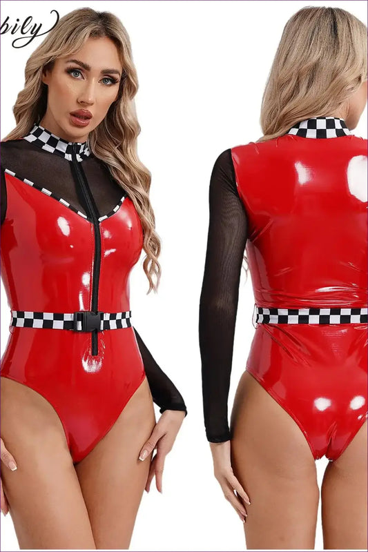 Speed Racer Costume Bodysuit - Fantasy Roleplay Ready - Lingerie Hut - Clubwear • Cutout • Halloween