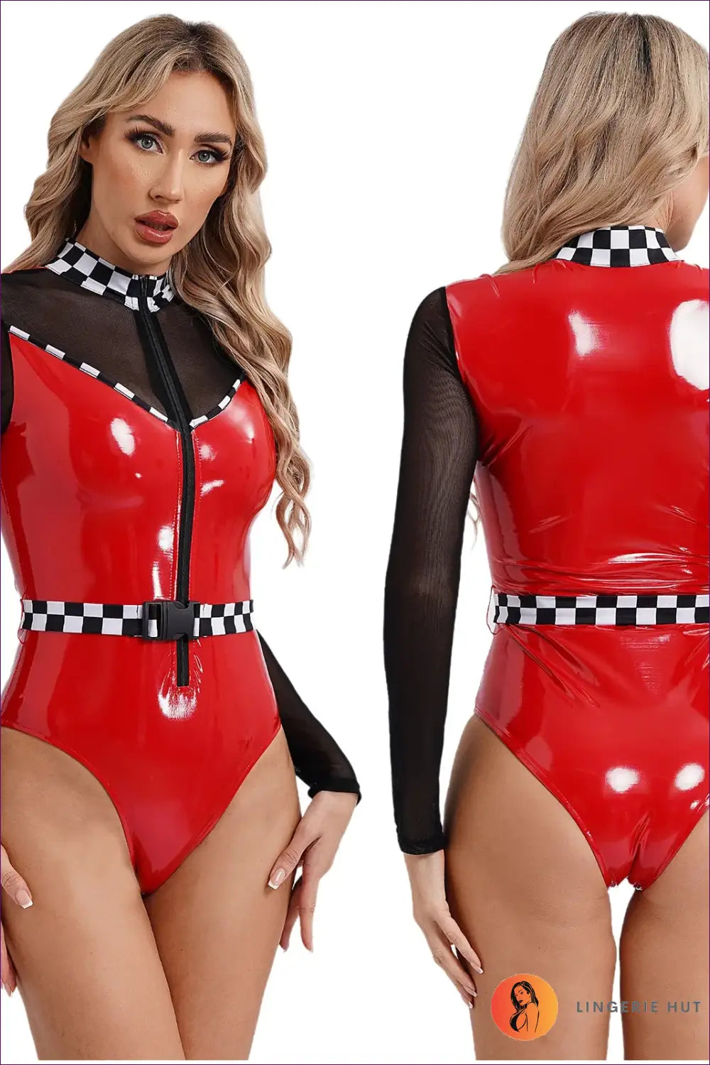 Speed Racer Costume Bodysuit - Fantasy Roleplay Ready - Red / s - Lingerie Hut - Clubwear • Cutout • Halloween