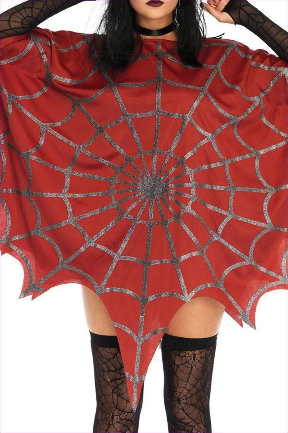 Spider Web Cloak Cape with Long Sleeve Detail - Halloween Glamour - Costume - just in • Polyester • Theme Parties
