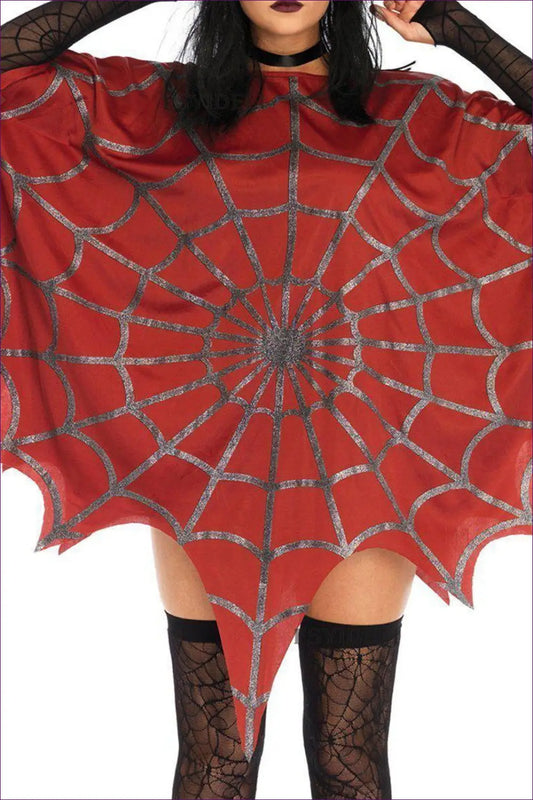 Spider Web Cloak Cape with Long Sleeve Detail - Halloween Glamour - Costume - just in • Polyester • Theme Parties