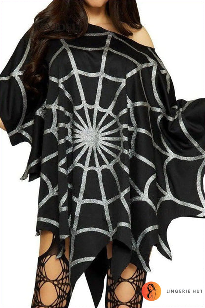Spider Web Cloak Cape with Long Sleeve Detail - Halloween Glamour - Costume - just in • Polyester • Theme Parties