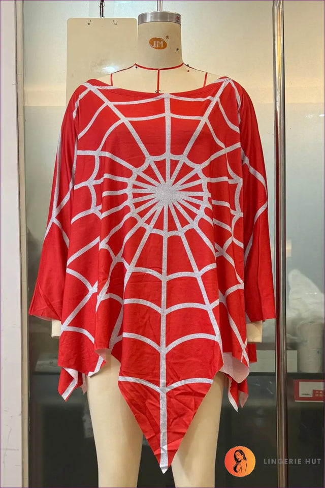 Spider Web Cloak Cape with Long Sleeve Detail - Halloween Glamour