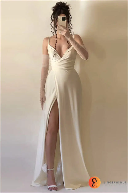 Split Dress with Fitted Waist - Sunlit Ease - s / Light Apricot - Casual • Cotton • Dresses • Everyday - Lingerie Hut