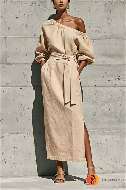 Split Dress with Side Pocket Detail - Sunlit Ease - Casual • Cotton • Dresses • Everyday - Lingerie Hut