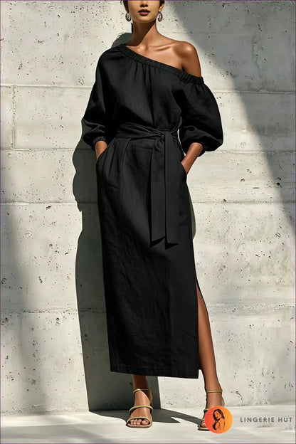 Split Dress with Side Pocket Detail - Sunlit Ease - Casual • Cotton • Dresses • Everyday - Lingerie Hut