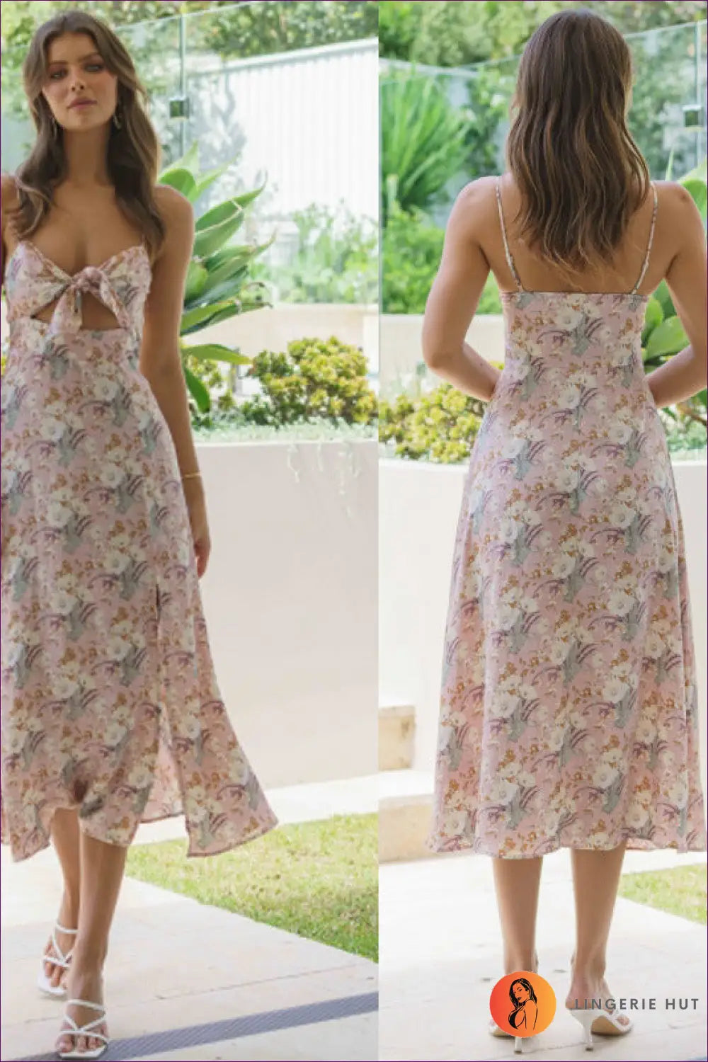 Split Dress with Tie Waist Detail - Sunlit Ease - Casual • Cotton • Dresses • Everyday - Lingerie Hut