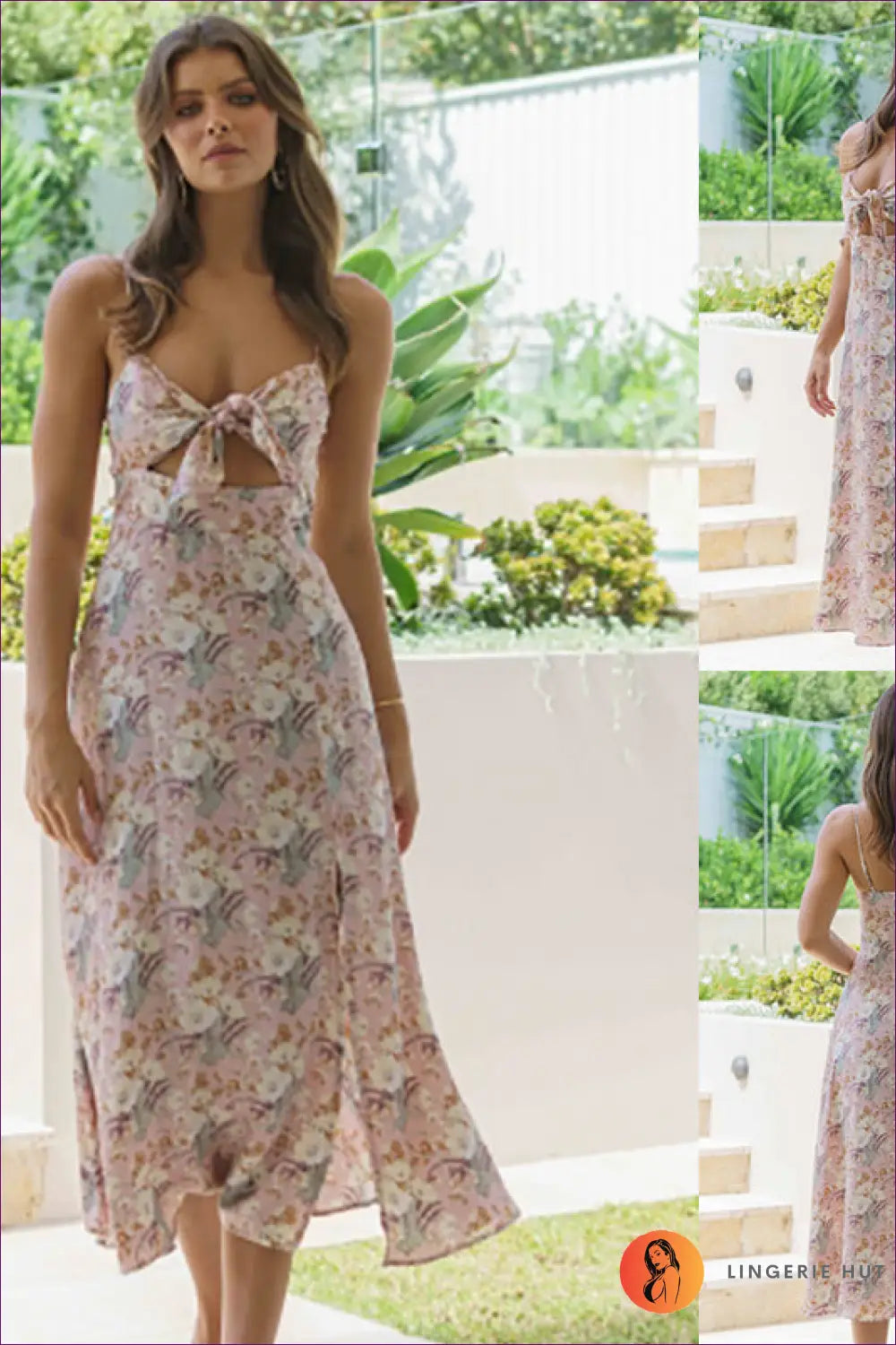 Split Dress with Tie Waist Detail - Sunlit Ease - Casual • Cotton • Dresses • Everyday - Lingerie Hut