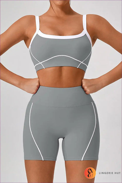 Sports Bra Set with Flare Trousers - Athletic Confidence for Activewear, All Season, Casual, co Ord, Crop