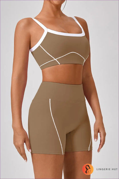 Sports Bra Set with Flare Trousers - Athletic Confidence for Activewear, All Season, Casual, co Ord, Crop