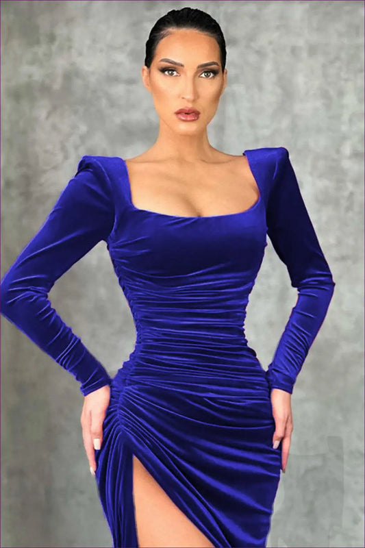 Square Neck Mini Tuxedo Dress - Understated Glamour - s / Blue - Dresses - Lingerie Hut - Bodycon • Clubwear • Date
