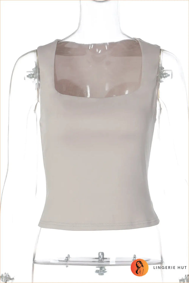 Square Neck Tank Top with Slim Fit - Everyday Modern Basic