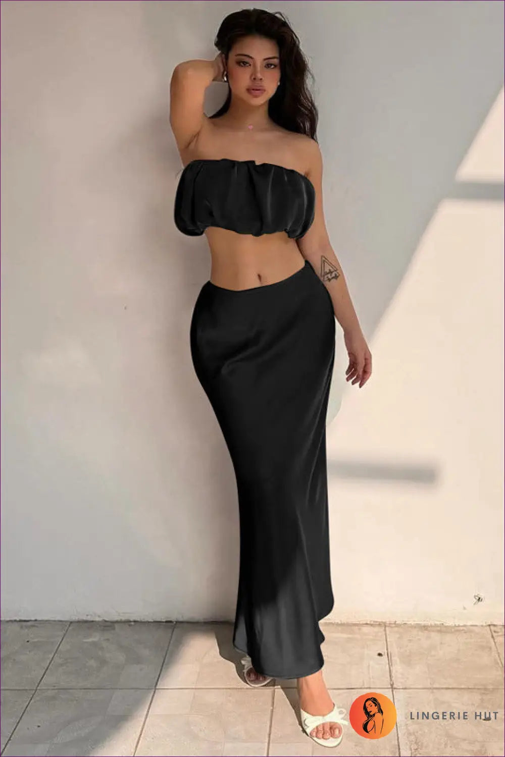 Strapless Crop Top & Maxi Skirt Set - Summer Sensation