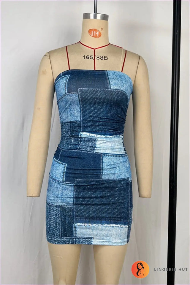 Strapless Abstract Print Mini Dress - Worth a Second Look