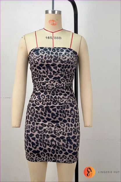 Strapless Dress with Abstract Print - Urban Edge for Animal, Backless, Bodycon, Cutout, Date Night