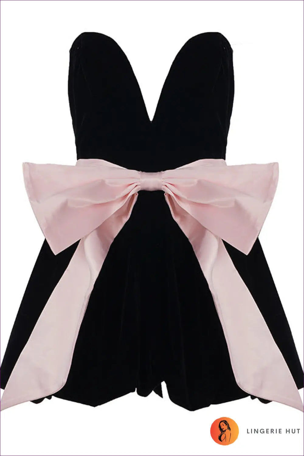 Strapless Dress with Bow Detail - Romantic Drama - s / Black - Dresses - Clothing • Date Night • Glamour • Mini