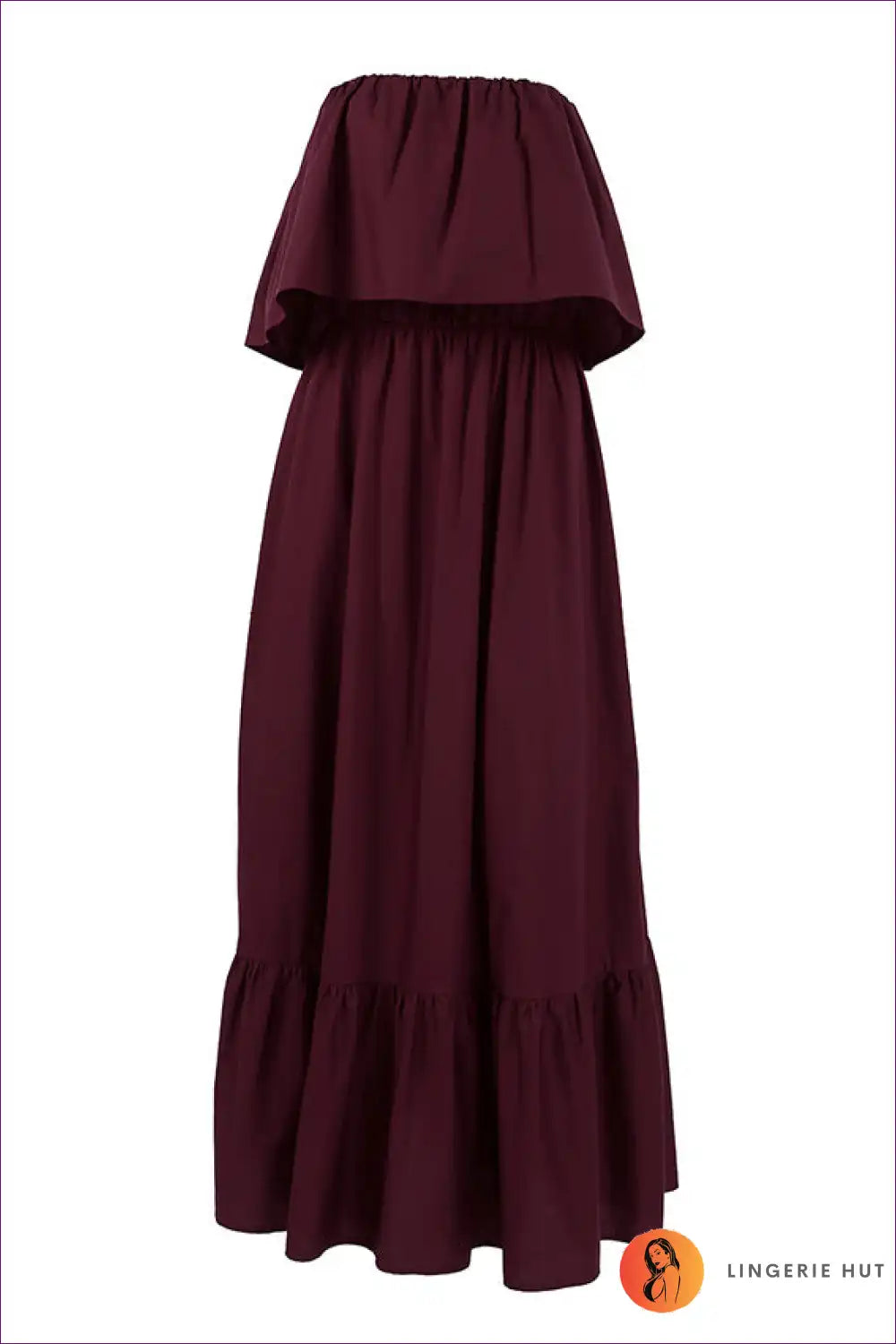 Strapless Dress with Ruffle Detail - Effortless Elegance for A-line, Autumn, Backless, Dress, Evening Wear