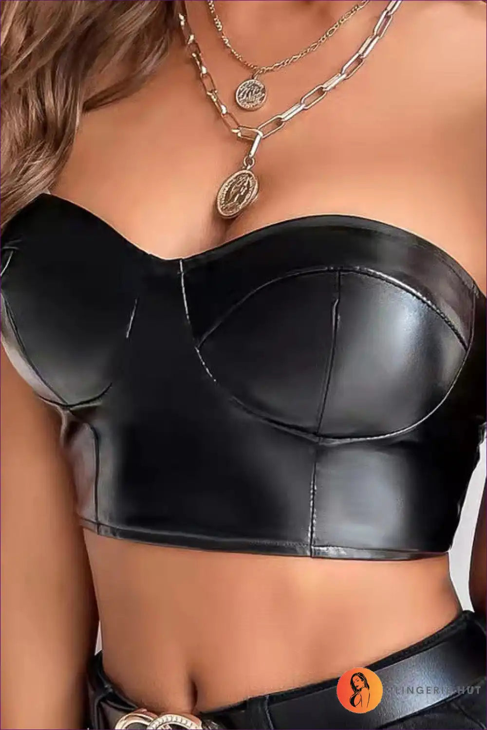 Strapless Faux Leather Bustier ?? Edgy & Chic for Autumn, Clubwear, Leather, Night Out, Sexy