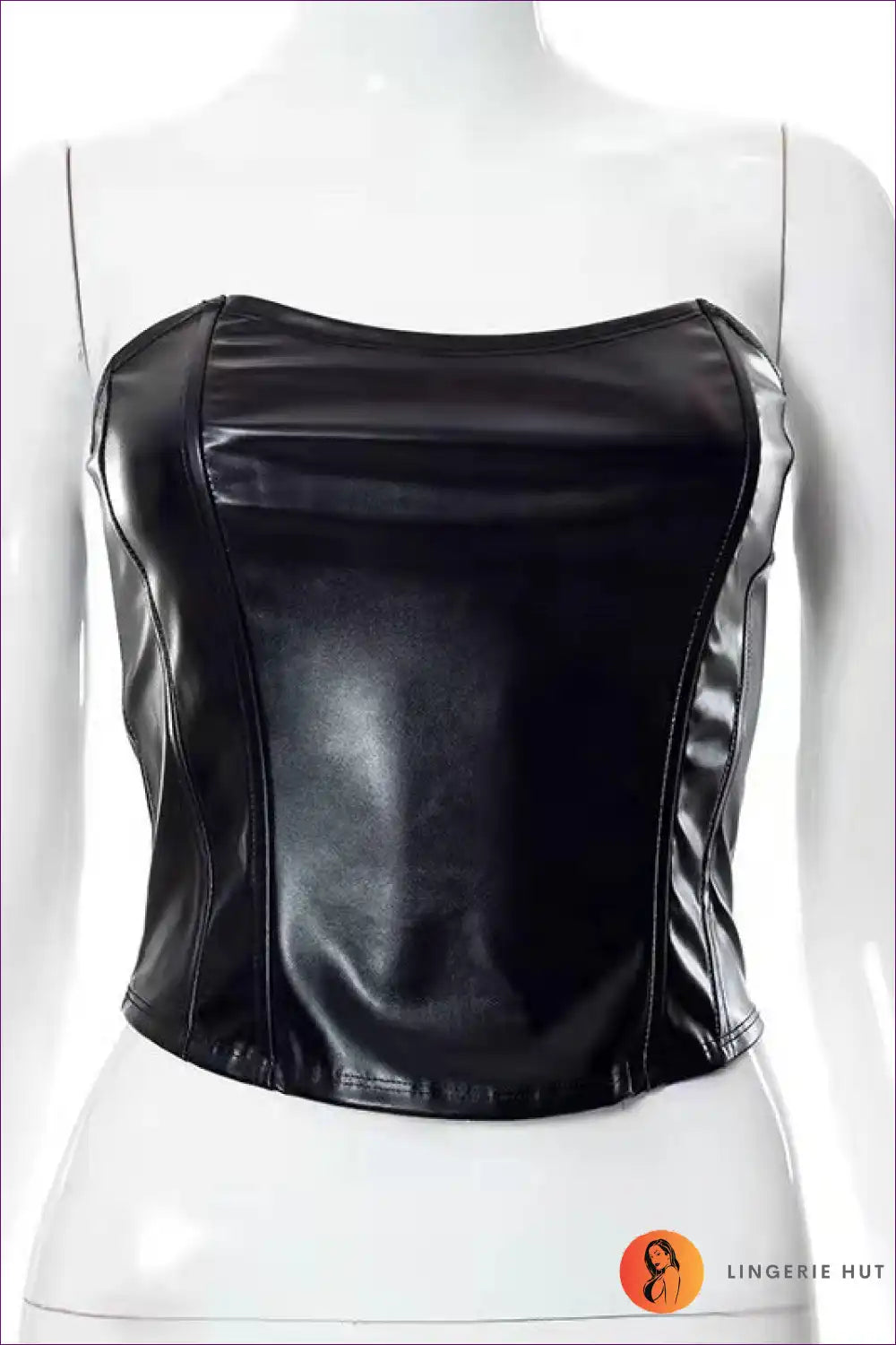 Make a Statement With Lingerie Hut’s Strapless Faux Leather Crop Top. a Bold, Slim-fit Piece That’s Destined