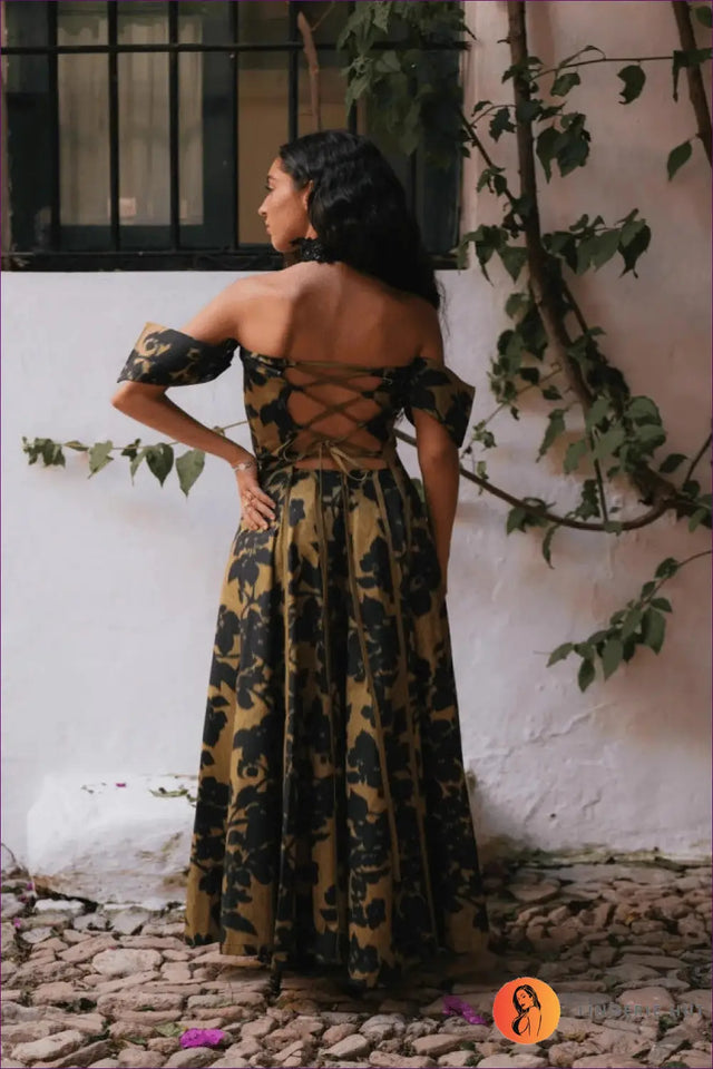Strapless Floral Maxi Dress with Corset Detail - Evening Elegance