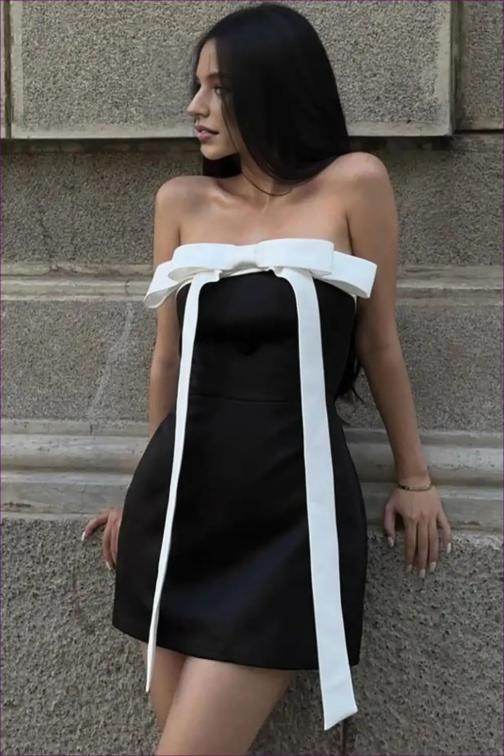 Strapless Mini Dress with Bow Detail - Modern Romance for Date Night, Evening Wear, Formal just In,