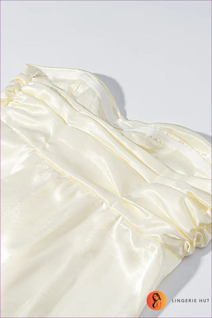 Strapless Satin Maxi Dress - Draped Ruffle Detail - Bodycon • Elegant • just in • Jiajia