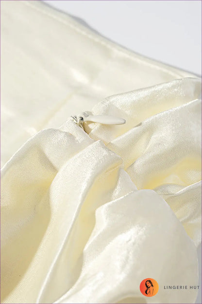 Strapless Satin Maxi Dress - Draped Ruffle Detail - Bodycon • Elegant • just in • Jiajia