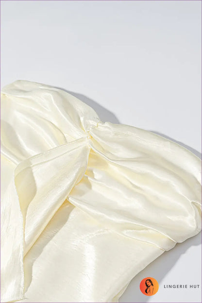 Strapless Satin Maxi Dress - Draped Ruffle Detail - Bodycon • Elegant • just in • Jiajia