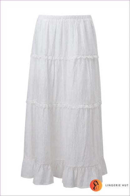 Strapless Set with Tiered Detail - Romantic Escape - s / White Skirt - co Ord - Lingerie Hut - Backless • Bridal