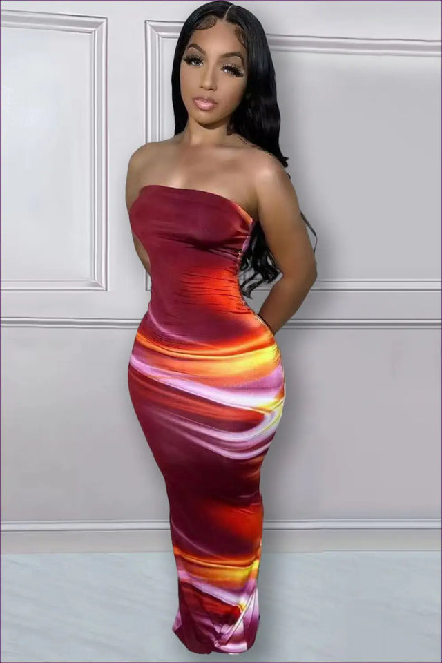 Strapless Split Maxi Dress - Summer Evenings Sorted