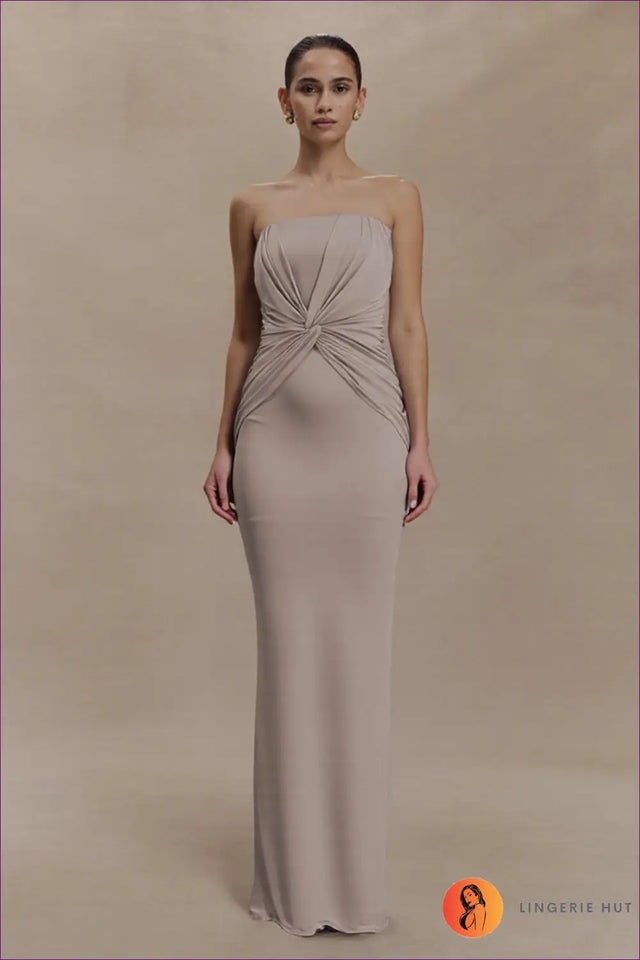 Strapless Twisted Maxi Dress - Understated Glamour