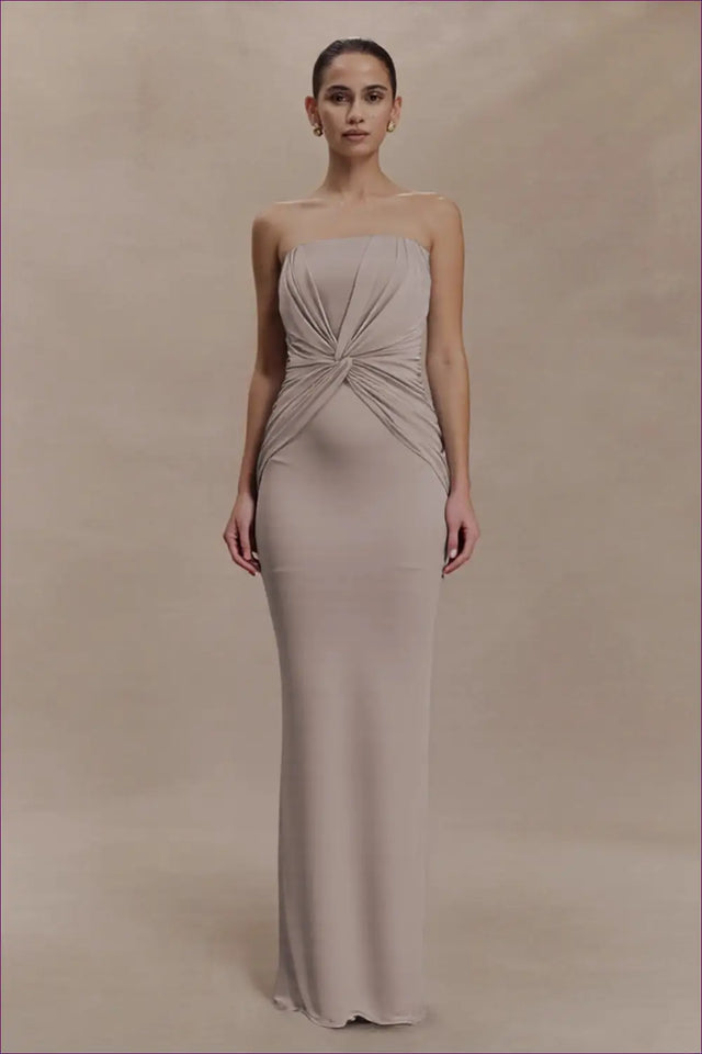 Strapless Twisted Maxi Dress - Understated Glamour