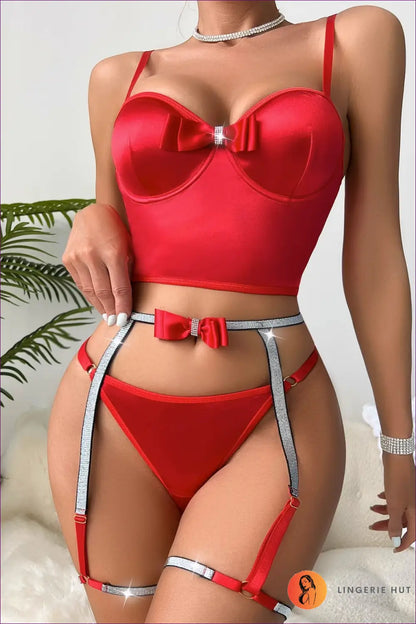 Strappy Bra Set with Cutout Details - Bold but Wearable - s / Red - Lingerie - Hut - All Season • Backless • Boudoir