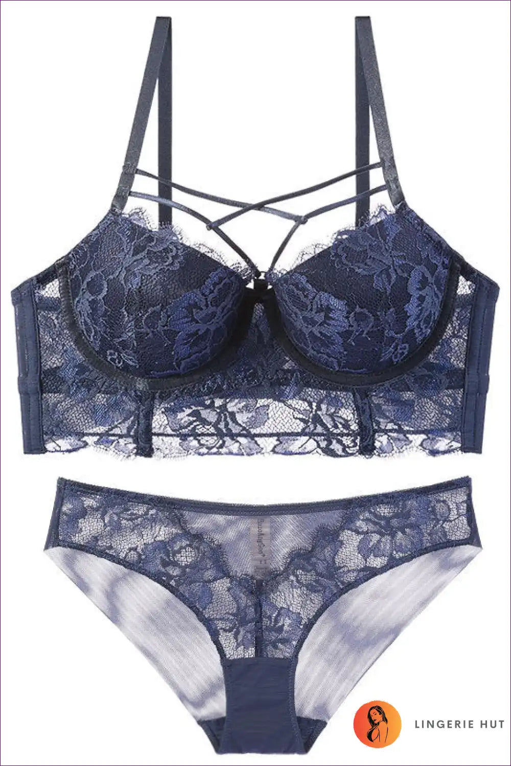 Strappy Lace Bra Set with Cut-out Detail - Bold Modern Romance for Boudoir, Set, Cutout, Date Night, Everyday