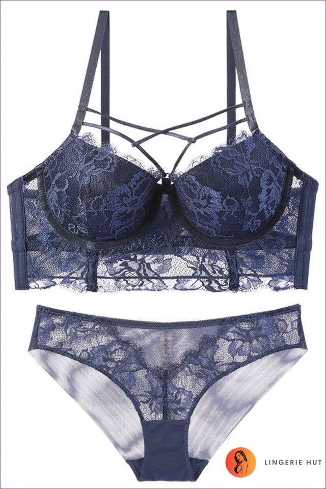 Strappy Lace Bra Set with Cut-Out Detail - Bold Modern Romance