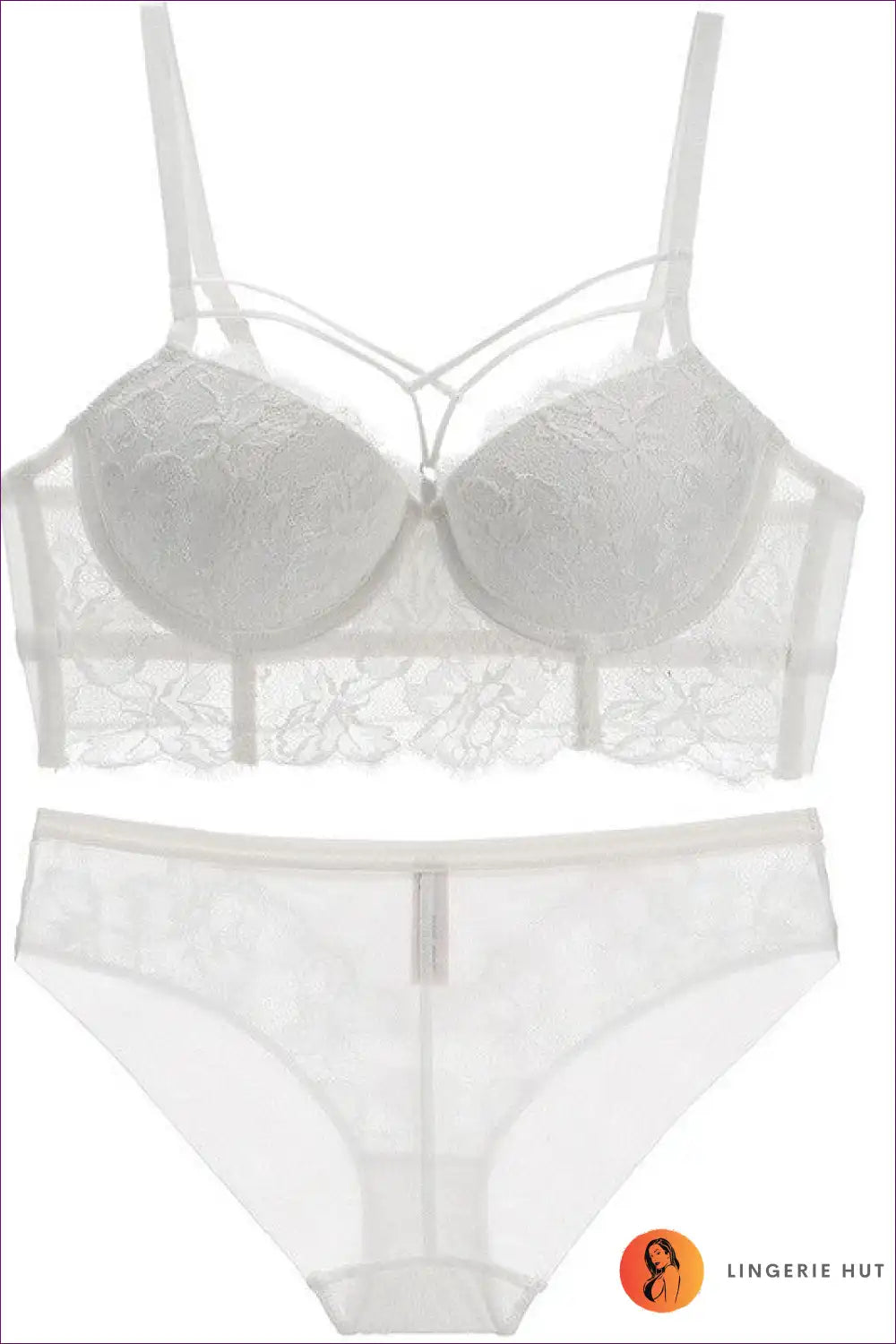 Strappy Lace Bra Set with Cut-out Detail - Bold Modern Romance for Boudoir, Set, Cutout, Date Night, Everyday