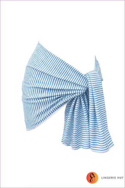 Striped Lace-up Swimsuit with Keyhole Cutouts - Riviera Nights - one Size / Skirt - Swimwear - Beachwear • Cutout