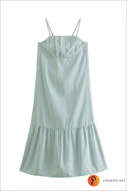 Striped Ruffle Midi Dress - Effortless Summer Glamour - s / Multi - Dresses - Lingerie Hut - A-line • Casual • Everyday