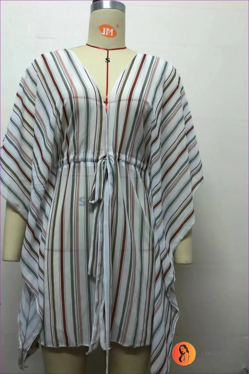 Striped Serenity Beach Cover-up - Boho Vacation Vibes