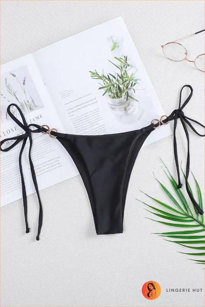 Striped Triangle Bikini - Poolside Ease - s / Black - Brazilian • just in • Low Waist • Side-tie - Freedeo