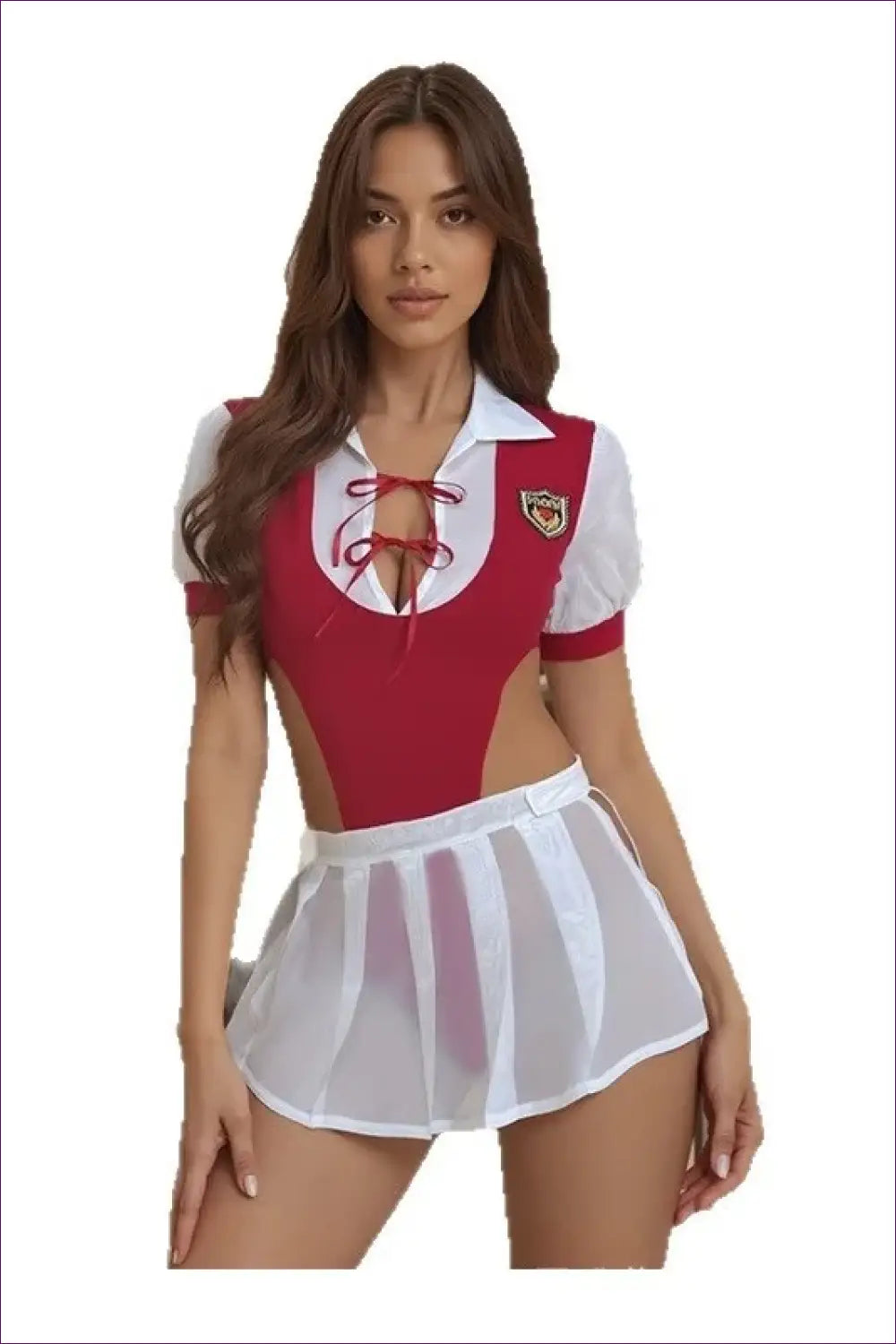 Student Costume Set with Lace-up Bodysuit - Campus Mood - 01 / one Size - just in • Party • Role Play • Sexy - Lingerie