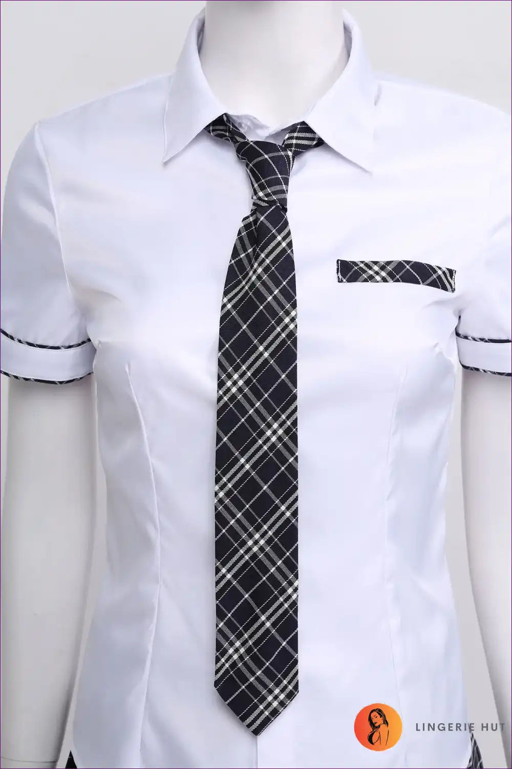 Student Uniform Costume with Pleated Skirt and Tie - Cheerful Icon for Boudoir, Costume, Everyday, just In,