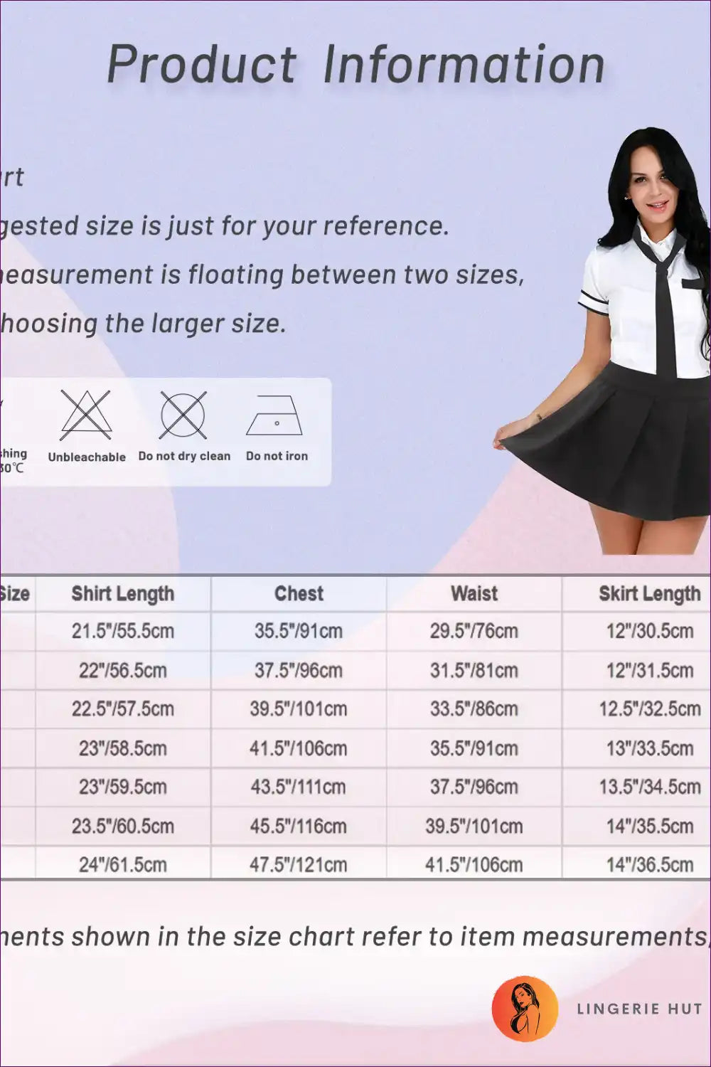 Student Uniform Costume with Pleated Skirt and Tie - Cheerful Icon for Boudoir, Costume, Everyday, just In,