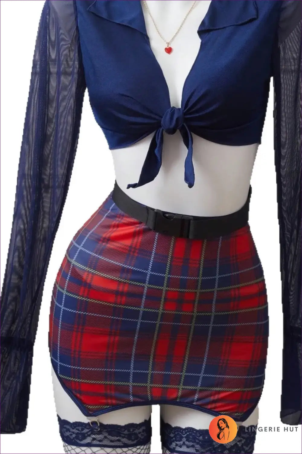 Student Uniform Costume Set with Tie Front - Varsity Night - just in • Party • Role Play • Sexy - Lingerie Hut