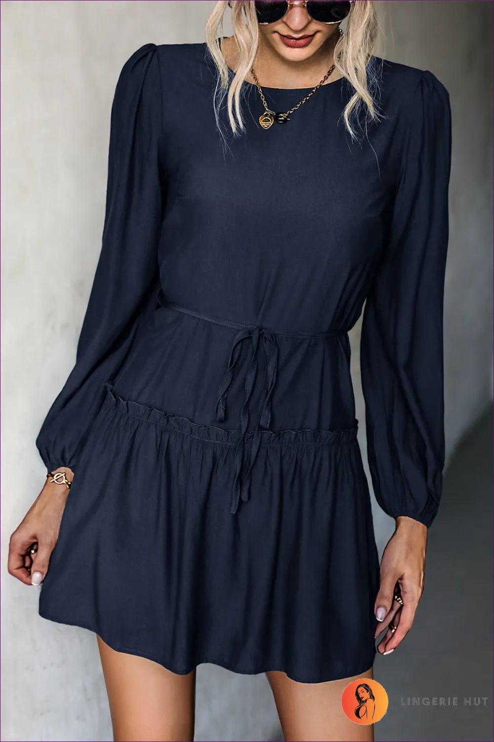 Shine With Confidence And Glamour In Our Stunning Ruffle Detail Long Sleeve Dress. Bold Colors, Feminine