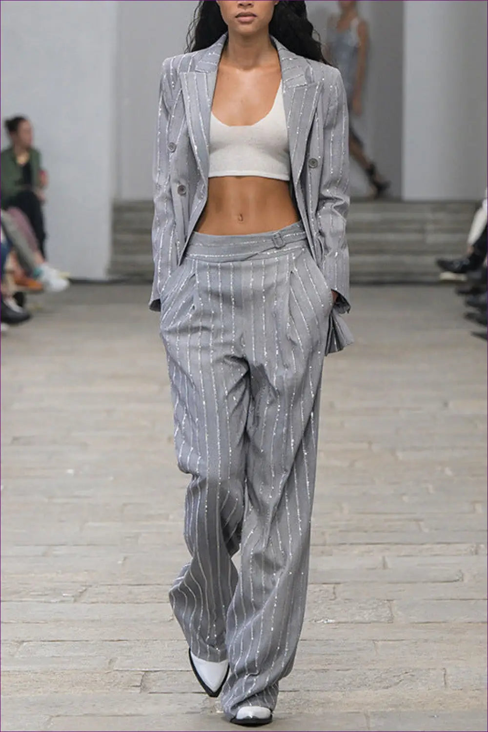 Suit Set with Pinstripe Detail - Boardroom Confidence - co Ord - Lingerie Hut - All Season • Blouse • Everyday • Formal