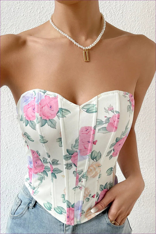 Elevate Your Style With Our Sultry Floral Corset Waist Vest. Bold, Captivating, And Confident, This Vest